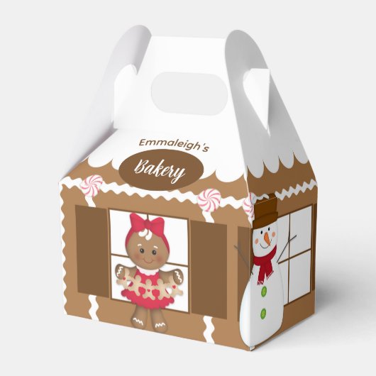 クリスマスジンジャーブレッドベーカリーかわいい フェイバーボックス (正面サイド)