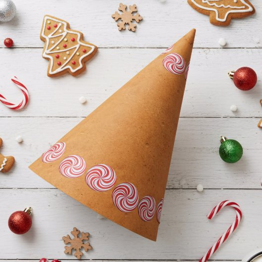 クリスマスジンジャーブレッドペパーミントスワールキャンディ パーティーハット