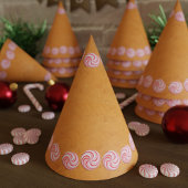 クリスマスジンジャーブレッドペパーミントスワールキャンディ パーティーハット