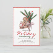 クリスマスジンジャーブレッドホリデークッキー交換 招待状 (スタンド正面)