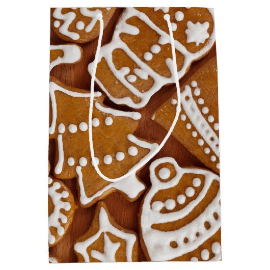 クリスマスジンジャーブレッドホリデークッキー ミディアムペーパーバッグ (正面)