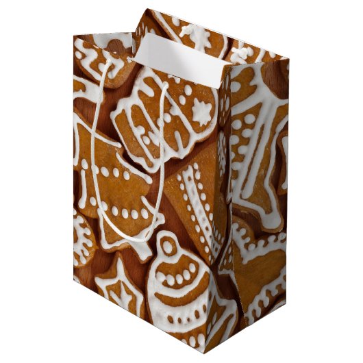 クリスマスジンジャーブレッドホリデークッキー ミディアムペーパーバッグ (正面アングル)