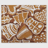 クリスマスジンジャーブレッドホリデークッキー ラッピングペーパー (フラット)