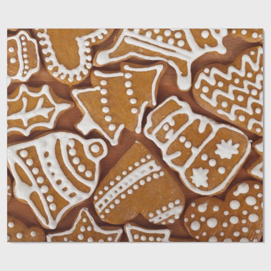 クリスマスジンジャーブレッドホリデークッキー ラッピングペーパー (フラット)