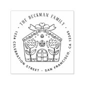 クリスマスジンジャーブレッドホリデーパーティー差出人住所 セルフインキングスタンプ (デザイン)