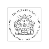 クリスマスジンジャーブレッドホリデーパーティー差出人住所 ラバースタンプ (インプリント)