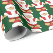 クリスマスジンジャーブレッドホリデーラッピング紙 ラッピングペーパー (ロールコーナー)