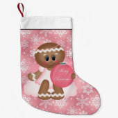 クリスマスジンジャーブレッドホリデー漫画ストッキング スモールクリスマスストッキング (正面)