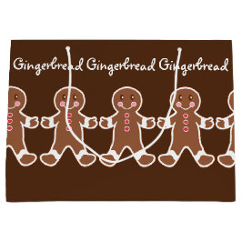 クリスマスジンジャーブレッドボーイズ抱き枕 ラージペーパーバッグ