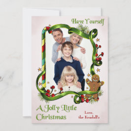 クリスマスジンジャーブレッドマンのフォトカード シーズンカード