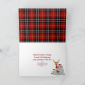 クリスマスジンジャーブレッドマンの雪天使と格子付き シーズンカード (内部)