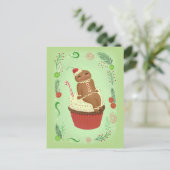 クリスマスジンジャーブレッドマンはがき ポストカード (スタンド正面)