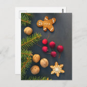 クリスマスジンジャーブレッドマンはがき ポストカード (正面/裏面)