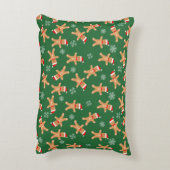 クリスマスジンジャーブレッドマンオングリーン アクセントクッション (裏面(縦))