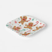 クリスマスジンジャーブレッドマンキャンディーキャンを保持 ペーパープレート (傾斜あり)