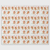 クリスマスジンジャーブレッドマンキャンディーキャンを保持 ラッピングペーパー (フラット)