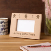 クリスマスジンジャーブレッドマンキャンディーケーン写真 レーザー彫刻フレーム (左)