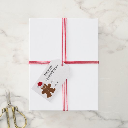 クリスマスジンジャーブレッドマンクッキーズホリデーベーキング ギフトタグ (より糸付き)