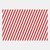 クリスマスジンジャーブレッドマンクッキー&キャンディストライプー ラッピングペーパーシート (正面2)