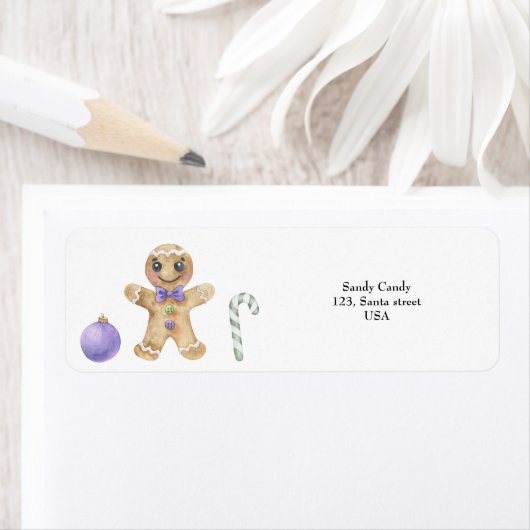 クリスマスジンジャーブレッドマンクッキー ラベル (インサイチュ)