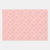 クリスマスジンジャーブレッドマンズハウスツリーズスターズハートピンク ラッピングペーパーシート (正面)