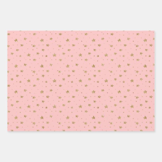 クリスマスジンジャーブレッドマンズハウスツリーズスターズハートピンク ラッピングペーパーシート (正面)