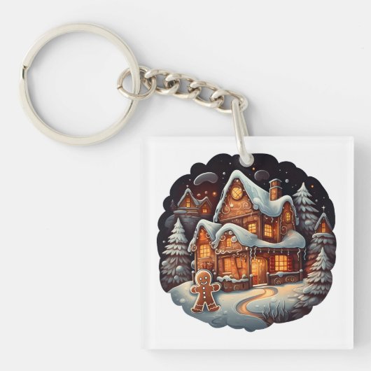クリスマスジンジャーブレッドマンハウス キーホルダー (正面)