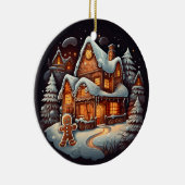 クリスマスジンジャーブレッドマンハウス セラミックオーナメント (右)