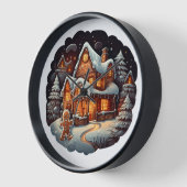 クリスマスジンジャーブレッドマンハウス 壁時計 (傾斜)