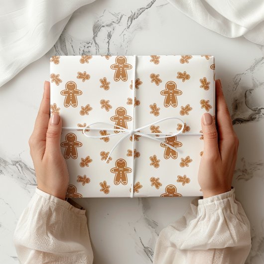 クリスマスジンジャーブレッドマンパターン ラッピングペーパー