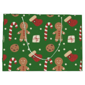 クリスマスジンジャーブレッドマンパターン ラージペーパーバッグ (裏面)