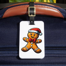 クリスマスジンジャーブレッドマンラゲッジタグ