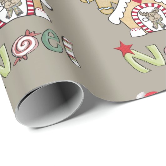 クリスマスジンジャーブレッドマンラッピング紙 ラッピングペーパー (ロールコーナー)