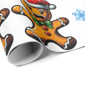 クリスマスジンジャーブレッドマンラッピング紙 ラッピングペーパー (ロールコーナー)