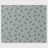 クリスマスジンジャーブレッドマンラッピング紙 ラッピングペーパー (フラット)