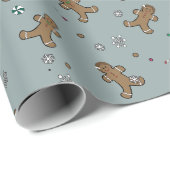 クリスマスジンジャーブレッドマンラッピング紙 ラッピングペーパー (ロールコーナー)