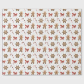 クリスマスジンジャーブレッドマンラッピング紙 ラッピングペーパー (フラット)