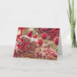 クリスマスジンジャーブレッドマン及びホットドリンク シーズンカード