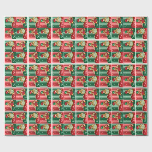 クリスマスジンジャーブレッドマン広場 ラッピングペーパー (フラット)