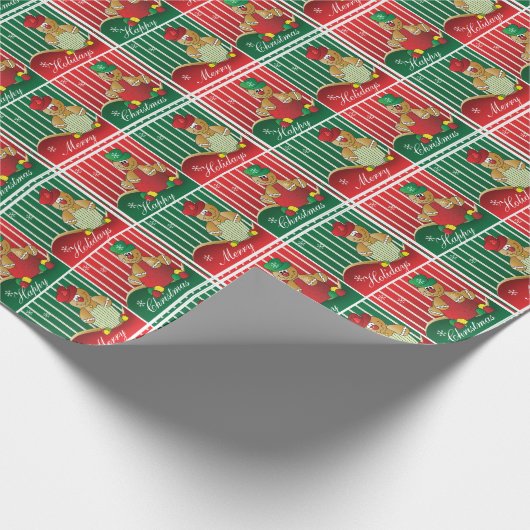 クリスマスジンジャーブレッドマン広場 ラッピングペーパー (角)