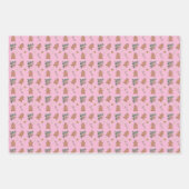 クリスマスジンジャーブレッドマン、おじぎ、キャンディー·ケーン ラッピングペーパーシート (正面2)