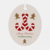 クリスマスジンジャーブレッドマン&キャンディーケーン メタルオーナメント (裏面)