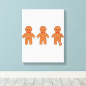 クリスマスジンジャーブレッドマン キャンバスプリント (インサイチュ (ウッドフロア))