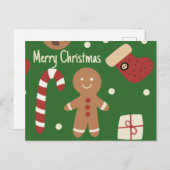 クリスマスジンジャーブレッドマン シーズンポストカード (正面/裏面)