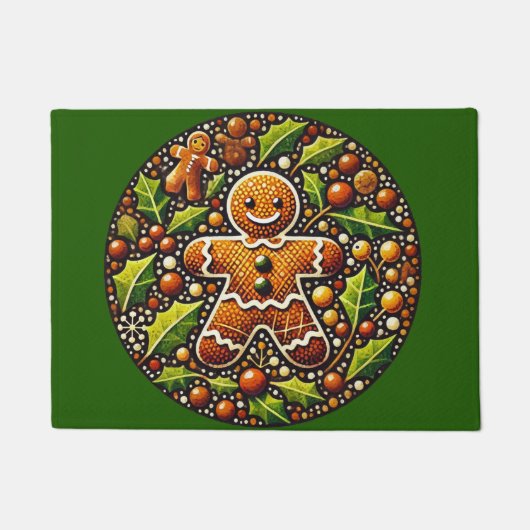 クリスマスジンジャーブレッドマン ドアマット (正面)