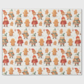 クリスマスジンジャーブレッドマン ラッピングペーパー (フラット)