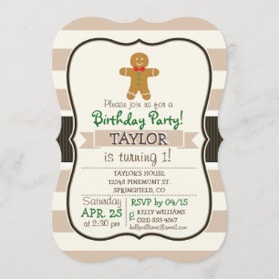 クリスマスジンジャーブレッドマン 招待状