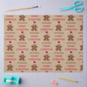 クリスマスジンジャーブレッドマンCookie名前をカスタムする 薄葉紙 (クラフト)