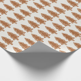 クリスマスジンジャーブレッドモダンの木 ラッピングペーパー