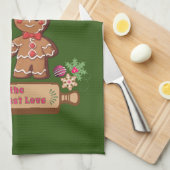 クリスマスジンジャーブレッドラブキッチンタオル キッチンタオル (四つ折り)